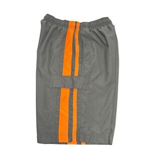 Nike Gray & Orange Board Shorts | Swim Trunks | Cargo Pockets | Size M